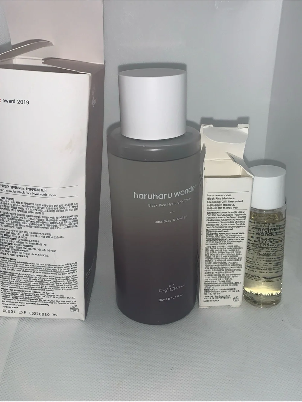 haruharu wonder Black Rice Hyaluronic Toner & Cleansing Oil NIB